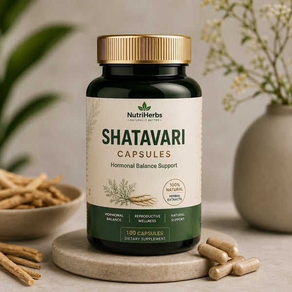 NutriHerbs Shatavari Capsules – 100% Pure Natural (100 Capsules)